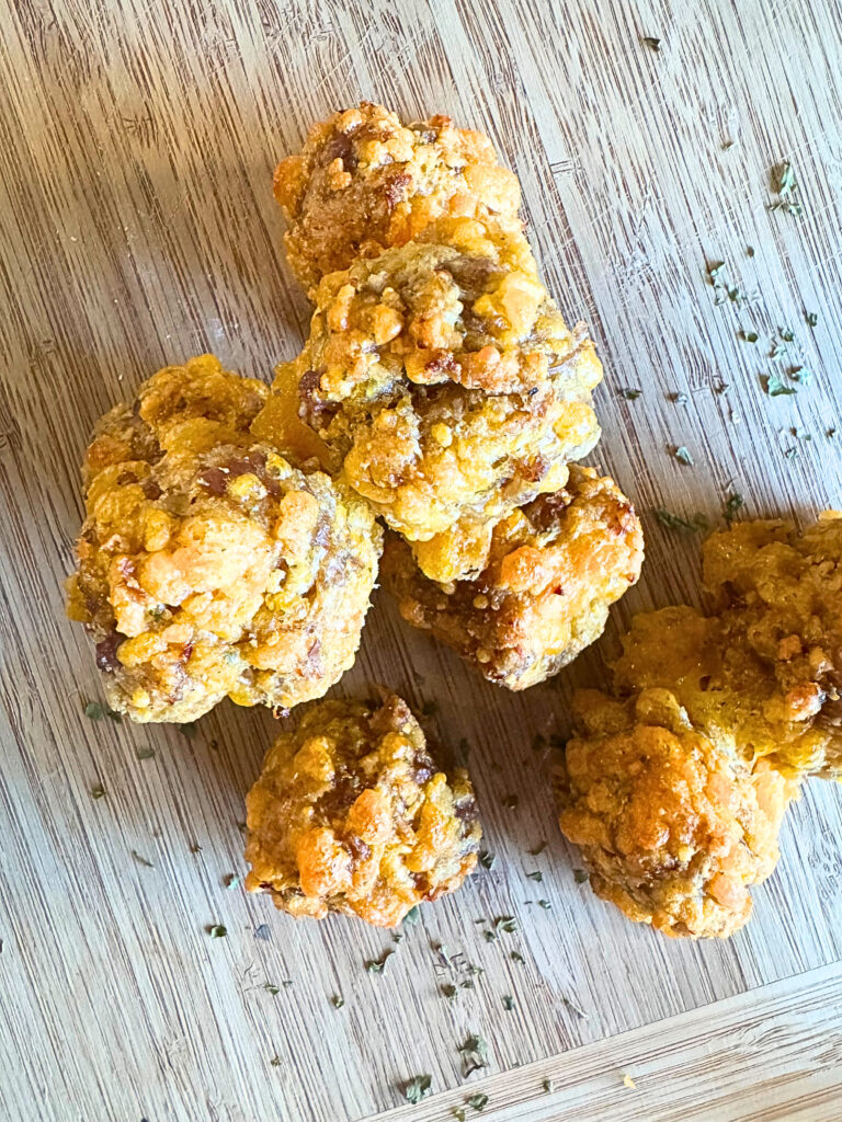 Sausage balls made with fresh milled flour