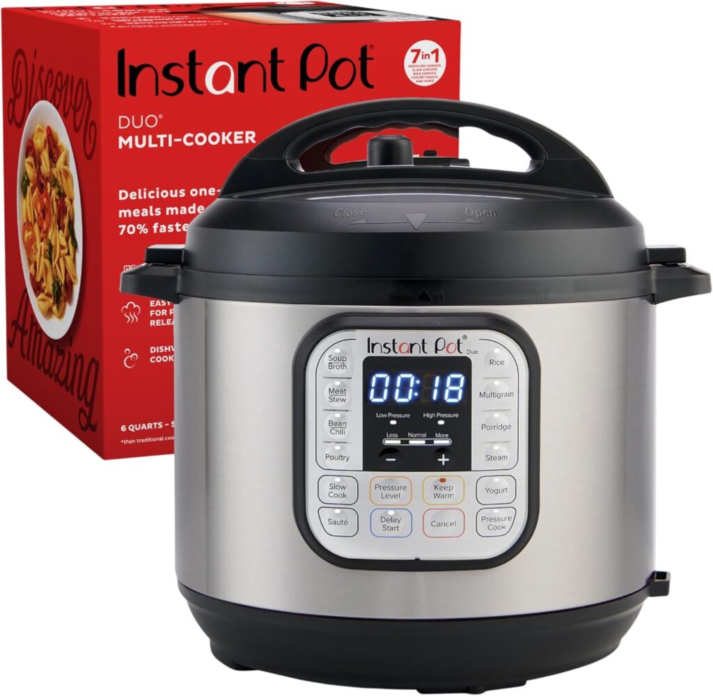 This image is of an instapot with a red box behind the instant pot. 