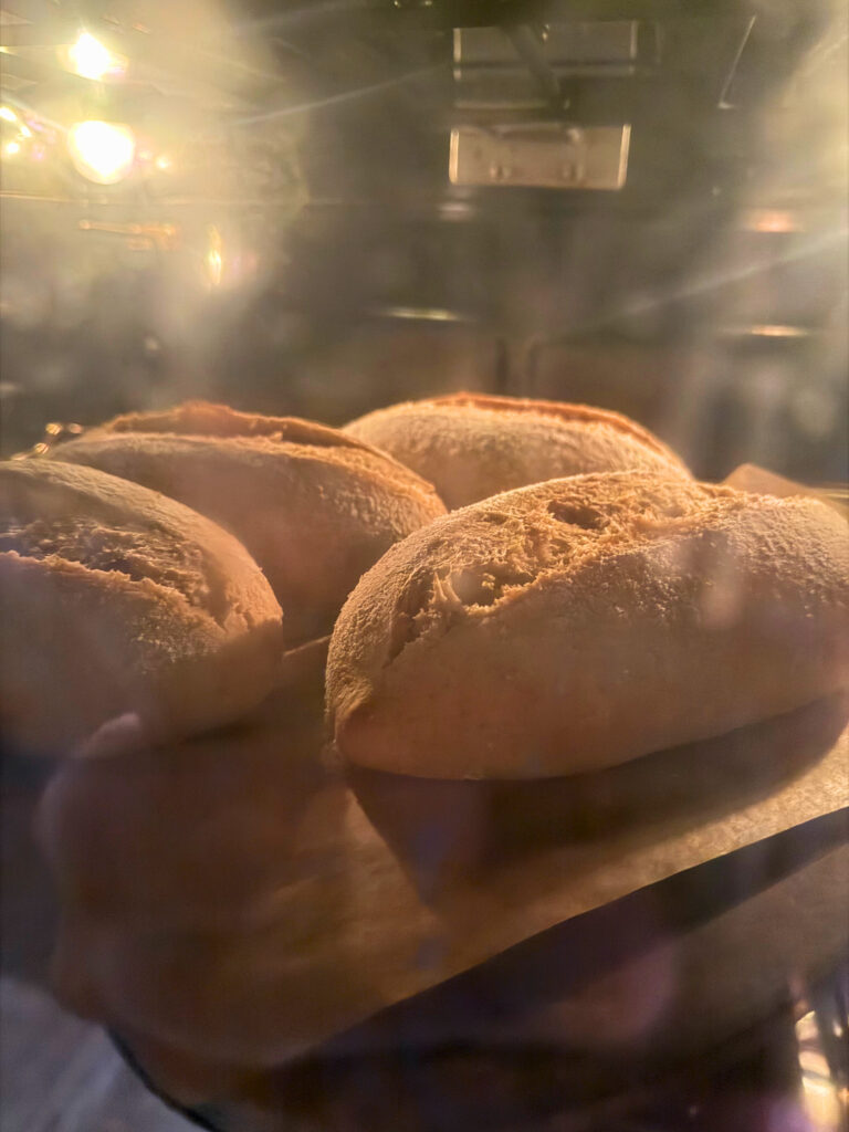 Honey oat wheat bread baking