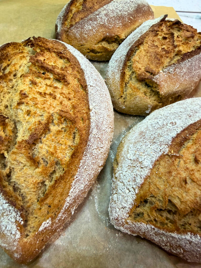 Honey oat wheat bread baked rustic