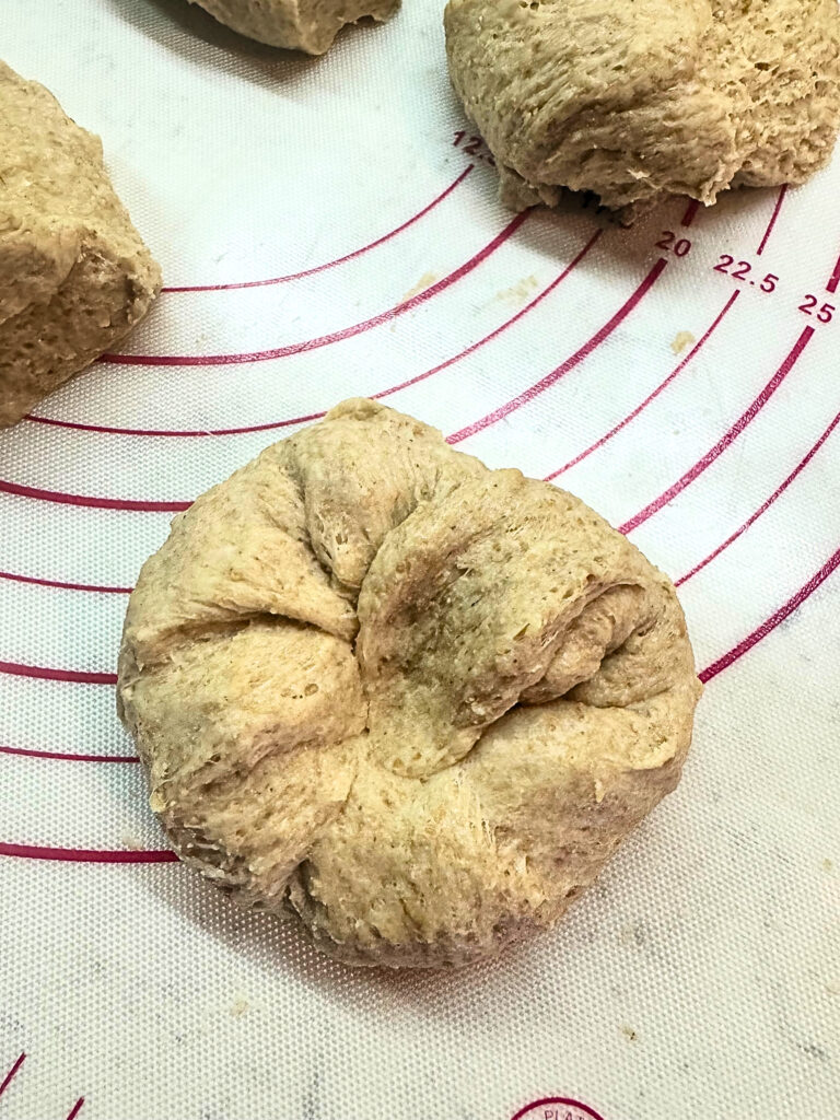 Honey oat wheat bread dinner rolls portioned out
