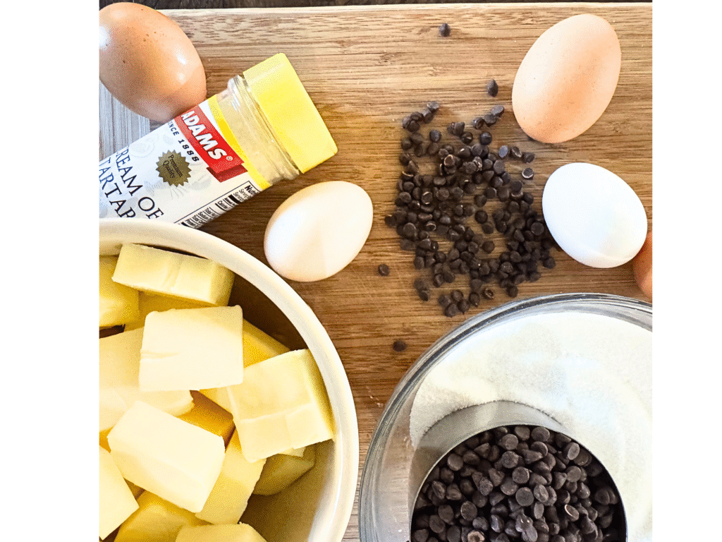 Ingredients for the buttercream on the chocolate cake