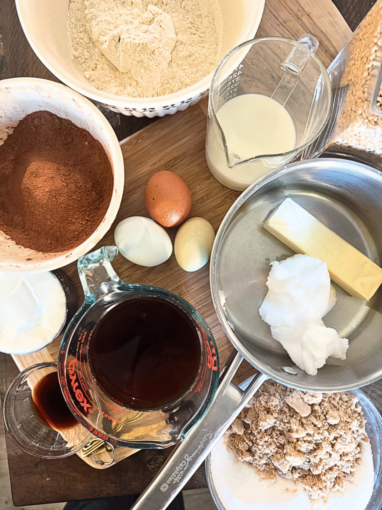 Chocolate cake ingredients