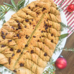 Christmas tree pesto bread on a platter