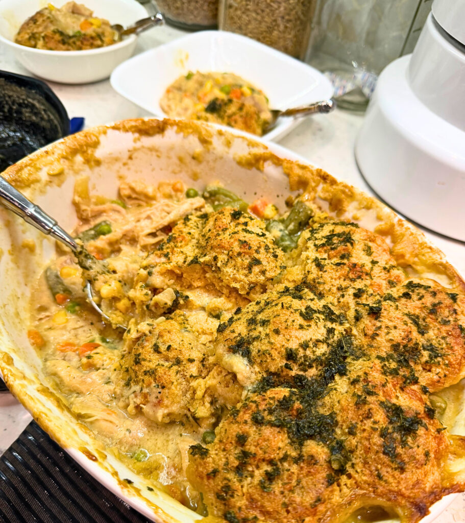 Pot Pie with drop biscuit topping