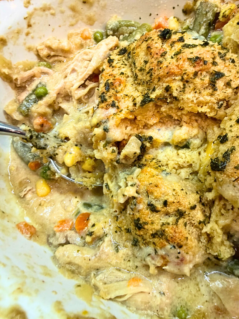 Pot Pie with drop biscuit topping