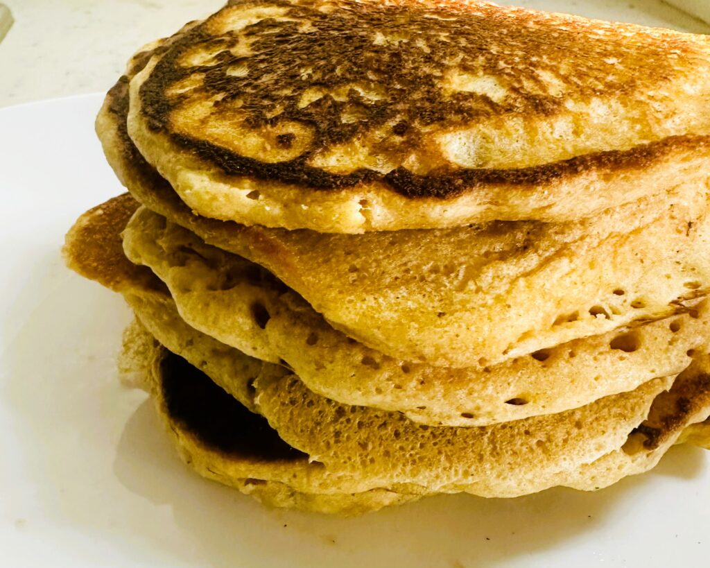 Fresh milled flour pancakes
