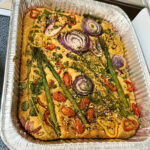Classic focaccia with vegetables to turn it into art