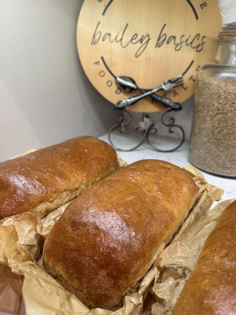 Fresh Milled Bread baked and in loaf pans